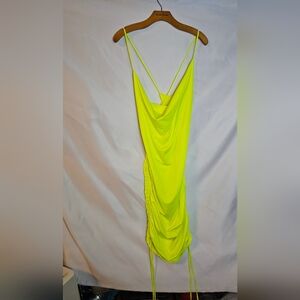 Fashion Nova Yellow Cowl Neckline Dress